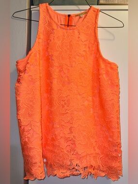 Gianni Bini Women's Sleeveless Floral Lace Embroidered Top medium